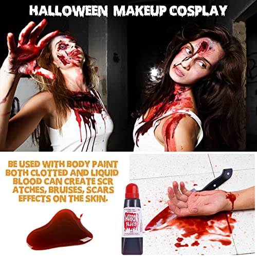 WINUSD 2PCS Halloween Costume Knife Prop Set, Fake Knife and Fake Blood, Bloody Knife Prop, Halloween Scream Costume Decorations for Accessory April Fool's Day Prank Gifts