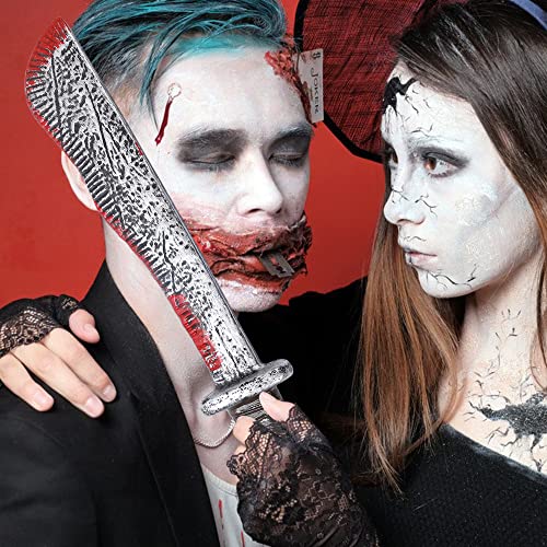 SZCXTOP Halloween Bloody Machete Costume Prop Accessory,Cosplay Knives Fake Realistic Bleeding Plastic Knife Toys
