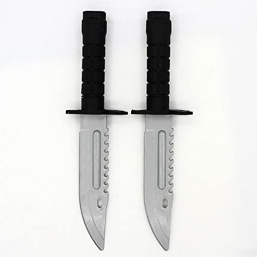 zonzxcv 2 Pcs Toy Plastic Dagger Fake Knife Not Sharp Safety Won't Hurt Tength 9 Inch (With ring)