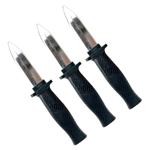 Cooplay 3pcs Retractable Fake Knife Toy Realistic Plastic Prop Dagger Sliver Blade Black Handle Weapon Funny for Halloween Party Cosplay Prank Joke Gadget Gag