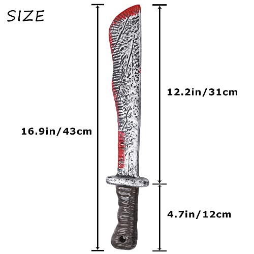 SZCXTOP Halloween Bloody Machete Costume Prop Accessory,Cosplay Knives Fake Realistic Bleeding Plastic Knife Toys
