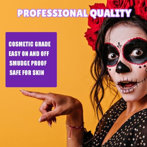 Bowitzki Face Paint Kit,Water Based Non Toxic Face Paint Palette with 24 Colors,16 Glitters, 32 Stencils & 10pcs Brushes, Professional Body Face Paint Makeup For Party,Halloween,Carnival,Festival