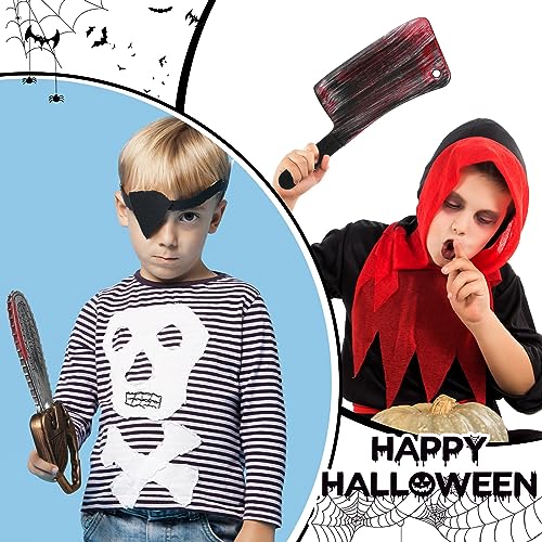 Hiboom 6 Pieces Halloween Knife Fake Knife Halloween Plastic Machete Toy Halloween Sickle Weapon Scream Knife Halloween Realistic Prank Props for Cosplay Halloween Party Costume Accessory