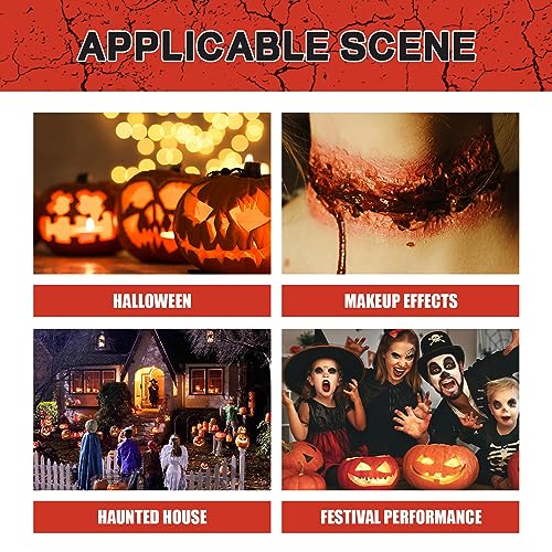 Halloween Fake Blood Makeup Kit, 2024 New Realistic Special Effects SFX Makeup Set with Coagulated Blood Fake Blood Spray Dripping Blood, Washable Body Paint for Zombie Vampire Monster Cosplay (1 set)