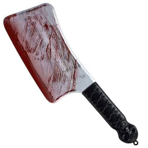Spooktacular Creations Halloween Bloody Cleaver Costume Prop, Fake Knife Plastic Weapon Toy for Kids Men Women Halloween Cosplay Accessory, Horror Costume Party