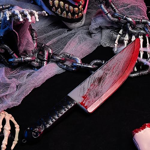 Spooktacular Creations Halloween Bloody Plastic Knife, Fake Knife Toy, Knife Weapon Prop for Halloween Costume Accessories, Horror Costume Prop