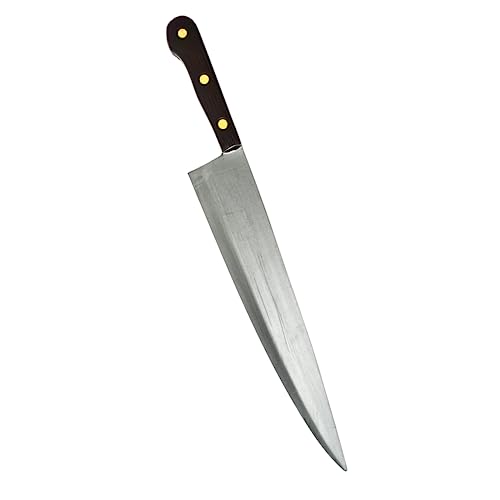 4E's Novelty 17.5" Fake Kitchen Knife Costume Prop, PE Foam Large Size Realistic Looking Halloween Prop Knife Toy for Michael Myers Costume Accessories