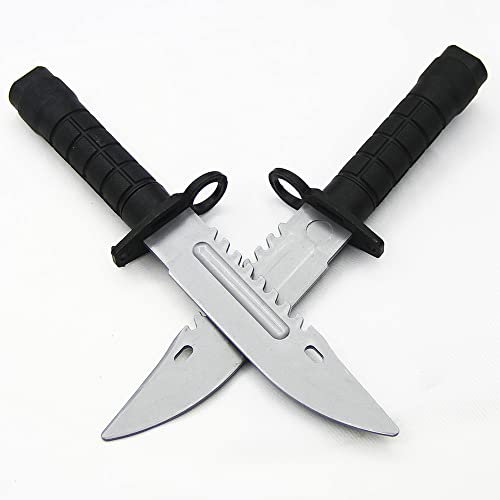 zonzxcv 2 Pcs Toy Plastic Dagger Fake Knife Not Sharp Safety Won't Hurt Tength 9 Inch (With ring)