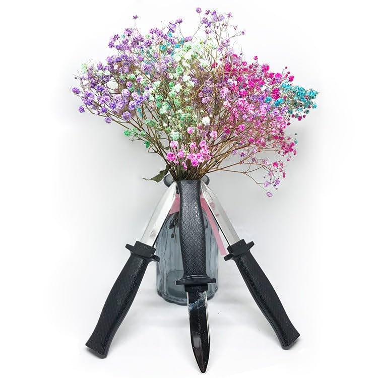 Cooplay 3pcs Retractable Fake Knife Toy Realistic Plastic Prop Dagger Sliver Blade Black Handle Weapon Funny for Halloween Party Cosplay Prank Joke Gadget Gag