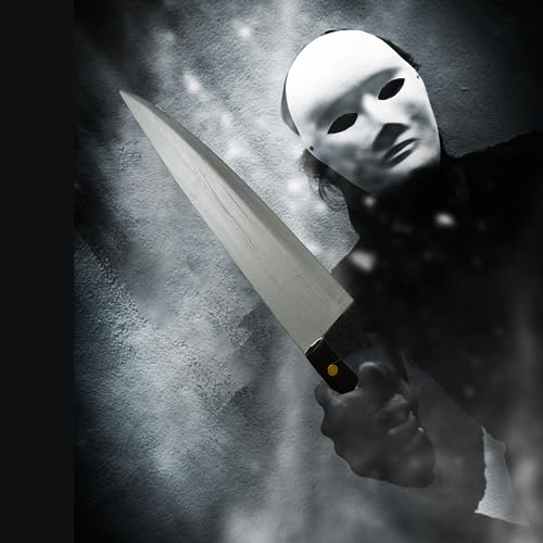 4E's Novelty 17.5" Fake Kitchen Knife Costume Prop, PE Foam Large Size Realistic Looking Halloween Prop Knife Toy for Michael Myers Costume Accessories