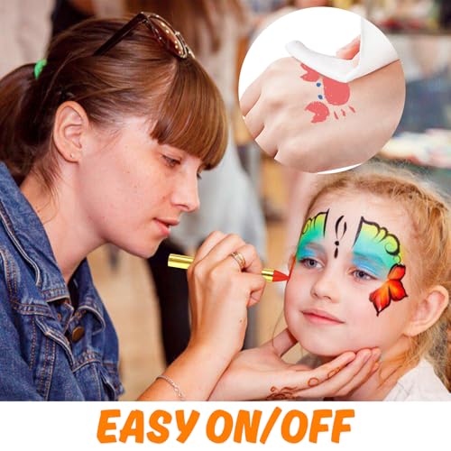 LOKIPA 36PCS Face Paint, Safe & Non-Toxic Face and Body Paint Crayons Face Paint Kids with 5 Stickers for Birthday Makeup Party Supplies, Festivals, Gifts for Kids