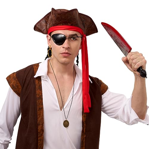 Spooktacular Creations Halloween Bloody Plastic Knife, Fake Knife Toy, Knife Weapon Prop for Halloween Costume Accessories, Horror Costume Prop