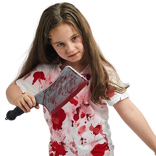 Spooktacular Creations Halloween Bloody Cleaver Costume Prop, Fake Knife Plastic Weapon Toy for Kids Men Women Halloween Cosplay Accessory, Horror Costume Party