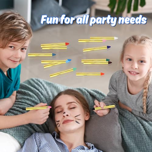 LOKIPA 36PCS Face Paint, Safe & Non-Toxic Face and Body Paint Crayons Face Paint Kids with 5 Stickers for Birthday Makeup Party Supplies, Festivals, Gifts for Kids
