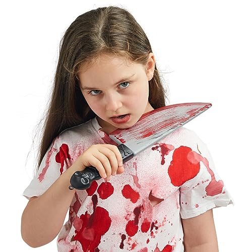 Spooktacular Creations Halloween Bloody Plastic Knife, Fake Knife Toy, Knife Weapon Prop for Halloween Costume Accessories, Horror Costume Prop