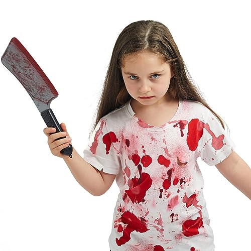 Spooktacular Creations Halloween Bloody Cleaver Costume Prop, Fake Knife Plastic Weapon Toy for Kids Men Women Halloween Cosplay Accessory, Horror Costume Party