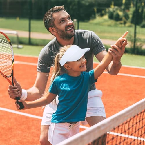 Century Star UPF 50+ Kids Visor Sun Hat Adjustable Girls High Ponytail Tennis Hat Sports Boys Running Golf Visor Cap 1Pc Dark Purple 8-14T