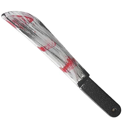 COSTOYFUN Halloween Butcher Knife Props Machete Costumes Role-Playing Horror Realistic Bloody Knife Accessories