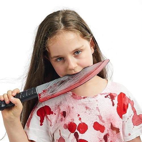 Spooktacular Creations Halloween Bloody Plastic Knife, Fake Knife Toy, Knife Weapon Prop for Halloween Costume Accessories, Horror Costume Prop