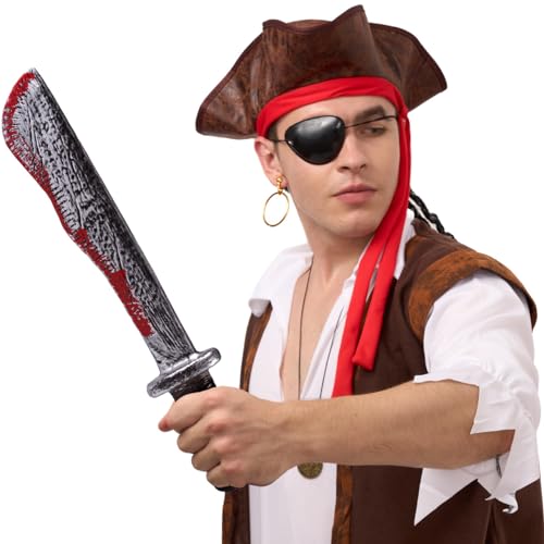 Spooktacular Creations Halloween Fake Machete Prop, Plastic Machete Knife, Fake Knife Weapon Toy for Halloween Costume Accessories, Horror Costume Prop