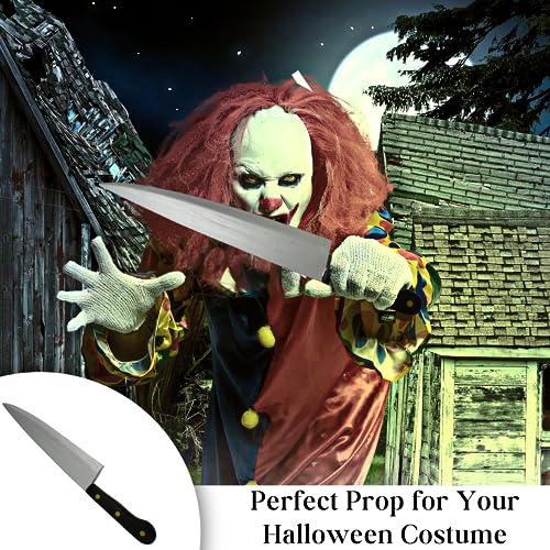 4E's Novelty 17.5" Fake Kitchen Knife Costume Prop, PE Foam Large Size Realistic Looking Halloween Prop Knife Toy for Michael Myers Costume Accessories