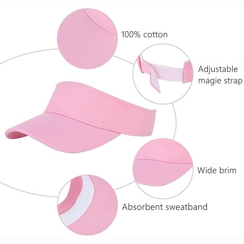 Century Star UPF 50+ Kids Visor Sun Hat Adjustable Girls High Ponytail Tennis Hat Sports Boys Running Golf Visor Cap 1Pc Dark Purple 8-14T