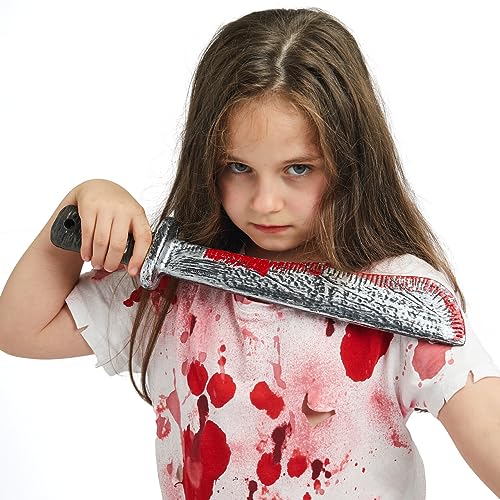 Spooktacular Creations Halloween Fake Machete Prop, Plastic Machete Knife, Fake Knife Weapon Toy for Halloween Costume Accessories, Horror Costume Prop