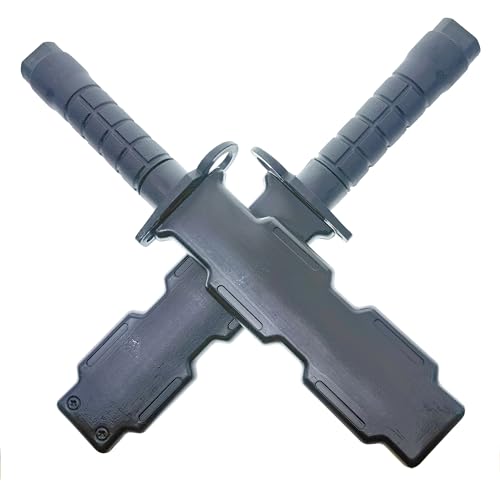 Cooplay 2 Set Simulated Dagger with Scabbard Military Police Trickery Cosplay Magic Props Stage Performance Adult Toy Plastic Prank Knife Joke for Halloween Party