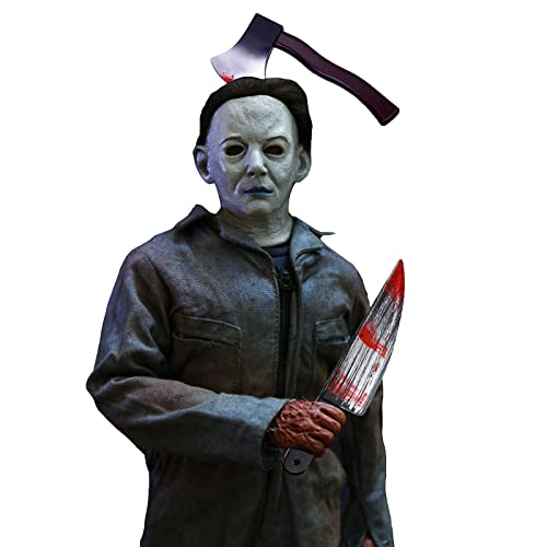 DASDSA Halloween Costumes Fake Knife with Fake Blood,Halloween Purge Weapon Prop and Fake Axe with Fake Blood Headband Add 30PCS Stickers