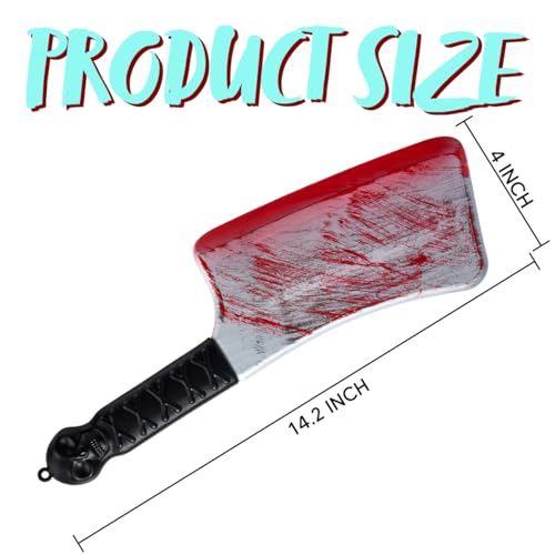 Spooktacular Creations Halloween Bloody Cleaver Costume Prop, Fake Knife Plastic Weapon Toy for Kids Men Women Halloween Cosplay Accessory, Horror Costume Party