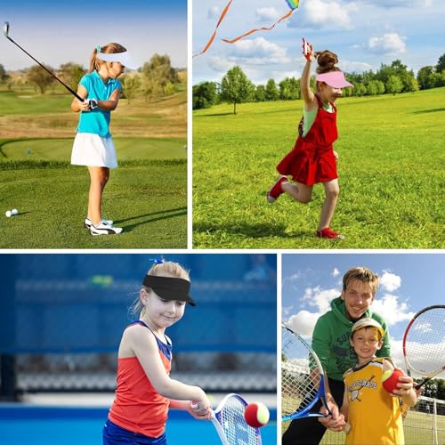 Century Star UPF 50+ Kids Visor Sun Hat Adjustable Girls High Ponytail Tennis Hat Sports Boys Running Golf Visor Cap 1Pc Dark Purple 8-14T