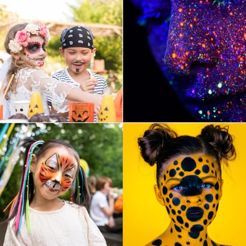 Depvision Professional Face Paint 42 Colors Non Toxic Water Based Face Painting kit Easy To Remove Face Painting For Kids, Safe Professional Halloween Party Makeup Set