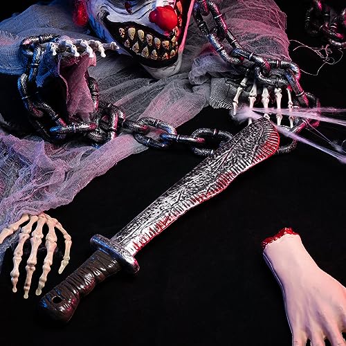 Spooktacular Creations Halloween Fake Machete Prop, Plastic Machete Knife, Fake Knife Weapon Toy for Halloween Costume Accessories, Horror Costume Prop