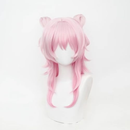 Meguru March 7th New Forms Wig Honkai Star Rail Cosolay Pink Hairs with Two Hairpin for Adult Women Cos March 7th Role Playing Party