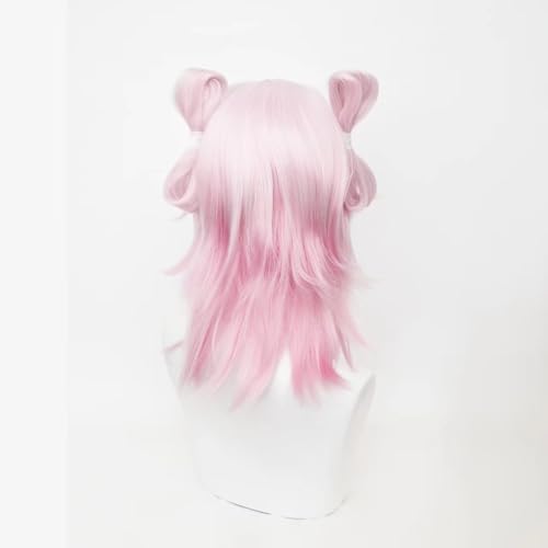 Meguru March 7th New Forms Wig Honkai Star Rail Cosolay Pink Hairs with Two Hairpin for Adult Women Cos March 7th Role Playing Party