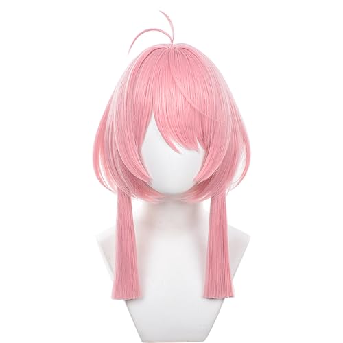 XiongXiongLe Wuthering Waves Taoqi Cosplay Wig Women Costume Pink Middle Long Straight Hairs Wigs with Two Braids for Women Adult Cos Anime Game Party Halloween Christmas(Taoqi)