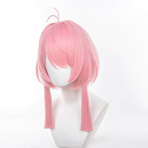 XiongXiongLe Wuthering Waves Taoqi Cosplay Wig Women Costume Pink Middle Long Straight Hairs Wigs with Two Braids for Women Adult Cos Anime Game Party Halloween Christmas(Taoqi)
