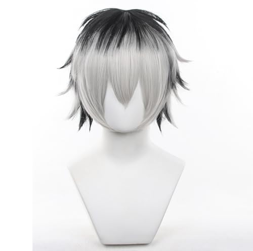 Bokuto Koutarou Cosplay Costume Wig Black Mixed Silver Short Haris for Adult Men COS Bokuto Koutarou Party