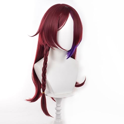 XiongXiongLe Genshin Chasca Wig for Women Costume Long Straight Wine Red Gradient Purple Hair Wigs Cosplay Genshin Impact Anime Game Party Halloween Christmas Comic(Chasca)