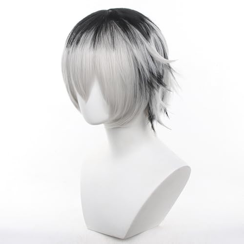 Bokuto Koutarou Cosplay Costume Wig Black Mixed Silver Short Haris for Adult Men COS Bokuto Koutarou Party