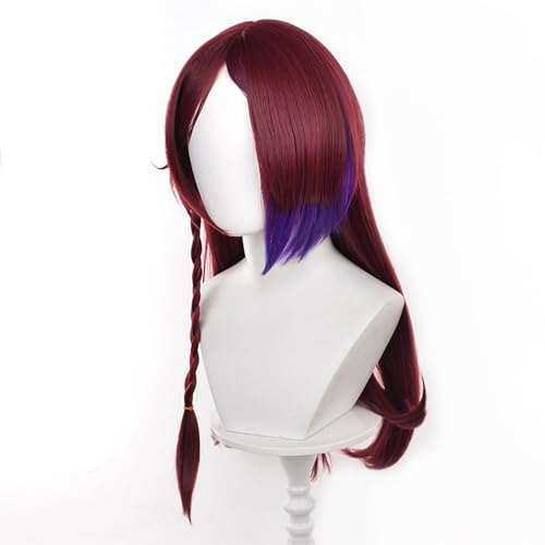 XiongXiongLe Genshin Chasca Wig for Women Costume Long Straight Wine Red Gradient Purple Hair Wigs Cosplay Genshin Impact Anime Game Party Halloween Christmas Comic(Chasca)