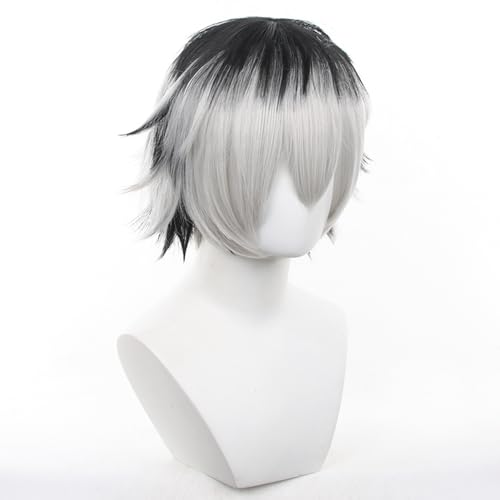 Bokuto Koutarou Cosplay Costume Wig Black Mixed Silver Short Haris for Adult Men COS Bokuto Koutarou Party