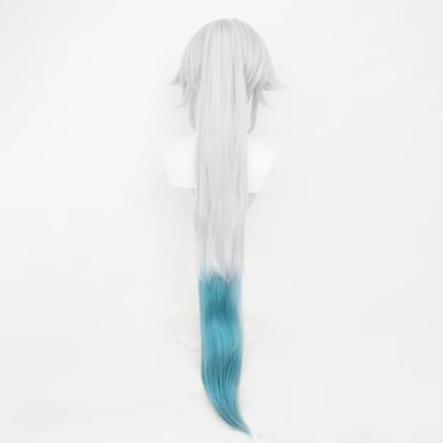 XiongXiongLe Feixiao Cosplay Wig Honkai Star Rail Long Straight Women Costume White Gradient Sky Blue Wigs for Adult Women Cos Anime Game HSR Party Halloween Christmas Comic(Feixiao)