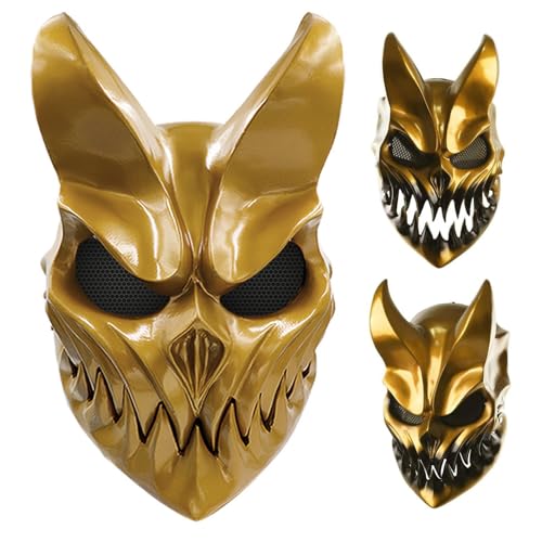Kid of Darkness Mask Latex Mask Slaughter to Prevail Mask,Alex Terrible Mask,Slaughter to Prevail (Movable mouth - Gold)