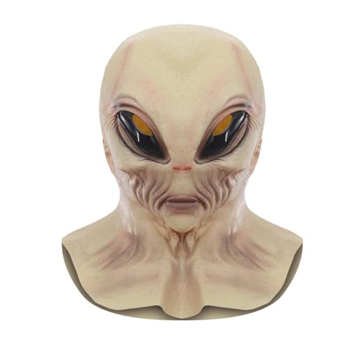 ZeawIEsvbyt Realistic Alien Mask Halloween Head Mask Scary Latex Mask for Halloween Carnival Costume Party (Num.13)