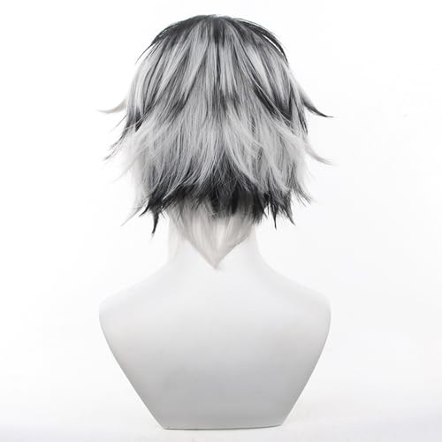 Bokuto Koutarou Cosplay Costume Wig Black Mixed Silver Short Haris for Adult Men COS Bokuto Koutarou Party