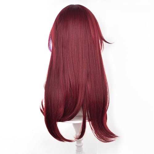 XiongXiongLe Genshin Chasca Wig for Women Costume Long Straight Wine Red Gradient Purple Hair Wigs Cosplay Genshin Impact Anime Game Party Halloween Christmas Comic(Chasca)