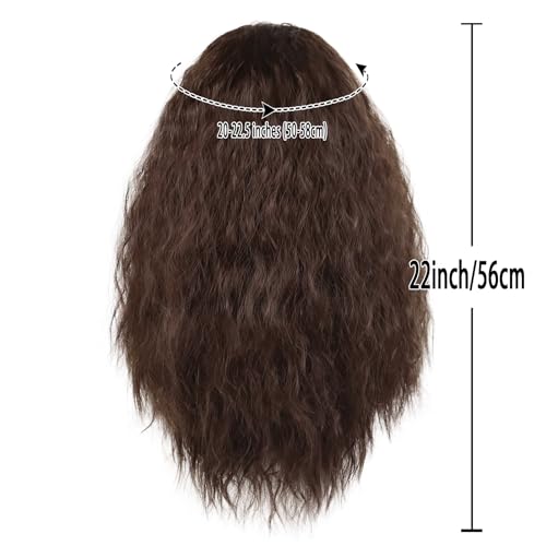 GNIMEGIL Halloween Costume Wigs for Men Long Fluffy Jesus Beard and Wig Christmas Fake Beard Mustache Wigs Elderly Anime Hagrid Cosplay and Theme Parties Forrest Gump Costume