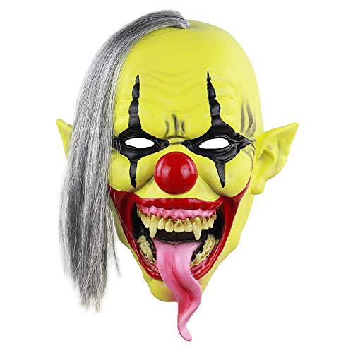 PENINSULA LOVE Halloween Horror Clown Mask Creepy Full Face Devil Mask Cosplay Prop Joker Mask for Carnival Costume Party (green)