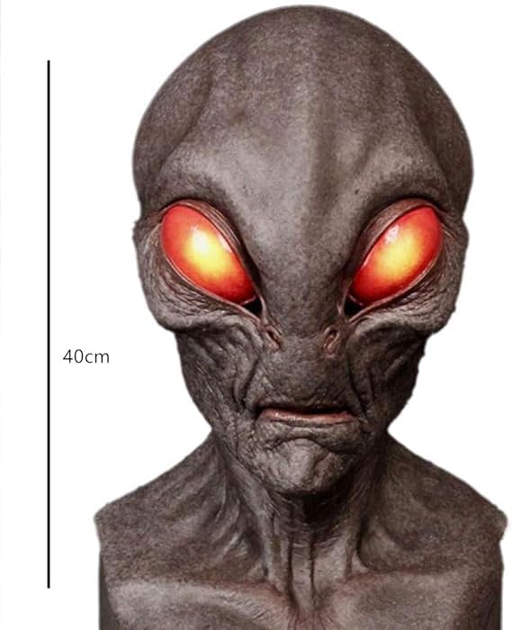 DoMyStar Alien Mask Latex Full Head Realistic Masks For Adult Latex Full Head Party Props for Halloween Carnival Costume Party (A)